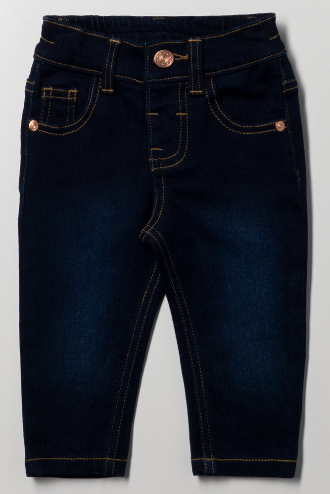 Skinny Denim Jeans Dark Blue