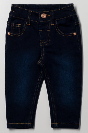 Skinny Denim Jeans Dark Blue