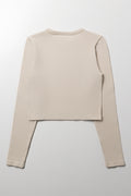 Seamless Long Sleeve Top Natural (2)