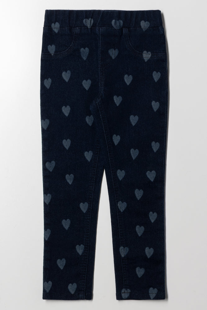 Heart Jeggings Dark Blue