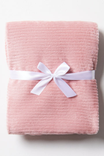 Rib Waffle Blanket Pink