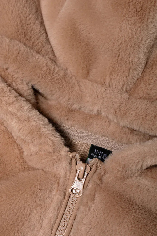 Fur Hoodie Brown (1)