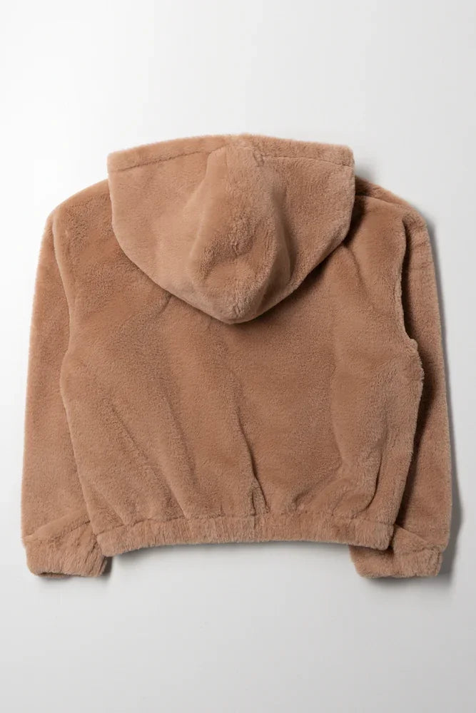 Fur Hoodie Brown (2)