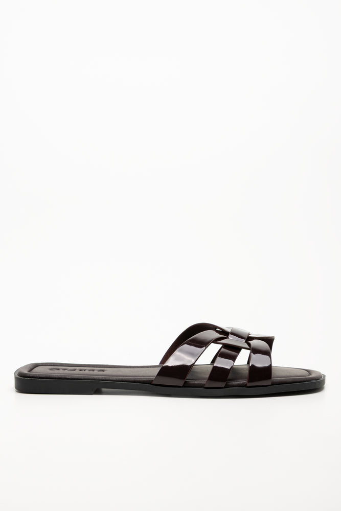 Knot Mule Sandals Burgundy