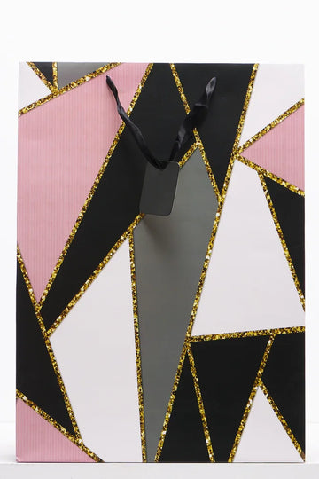 Geo gift bag xlarge pink