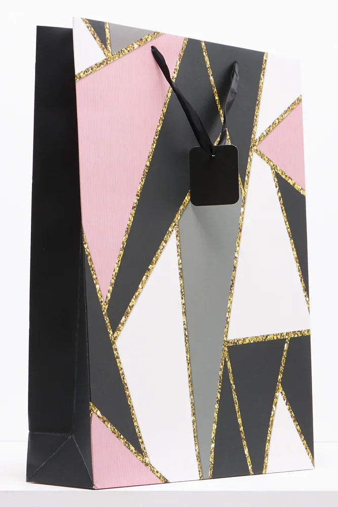 Geo gift bag xlarge pink (1)