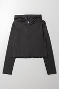 Hooded Zip Through Tracktop Dark Grey
