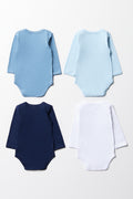 4 Pack Long Sleeve Bodyvests Blue (2)