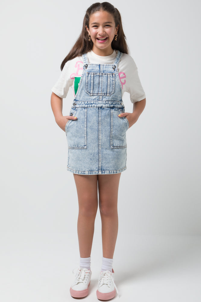 Denim Dungaree Dress Blue