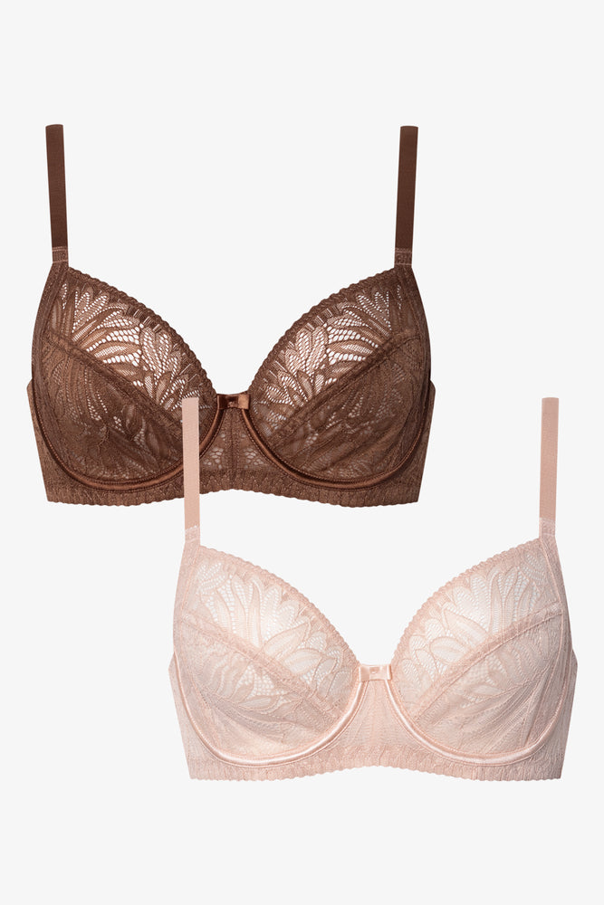 2 Pack Non Padded Underwire Bras Natural (1)