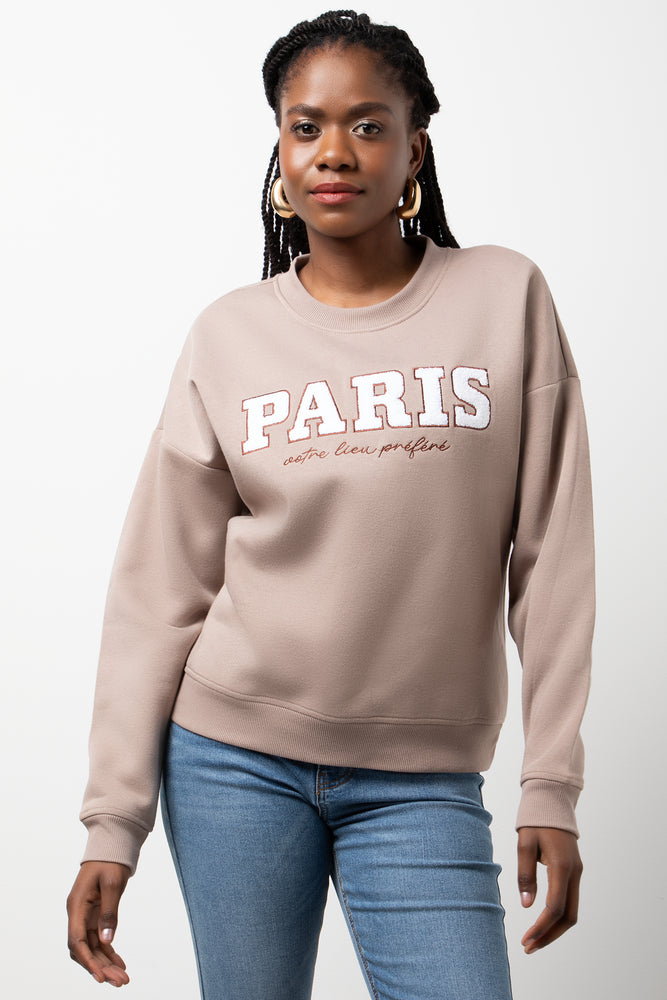 Crew Neck Tracktop Natural