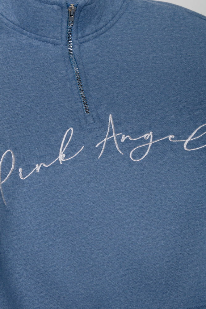 Pink Angel Quarter Zip Tracktop Blue