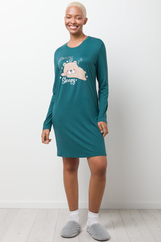 Bearly Sleep Sleepshirt Teal