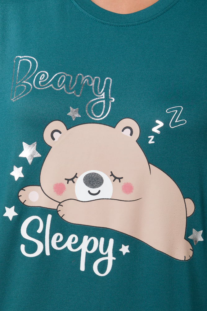 Bearly Sleep Sleepshirt Teal (3)