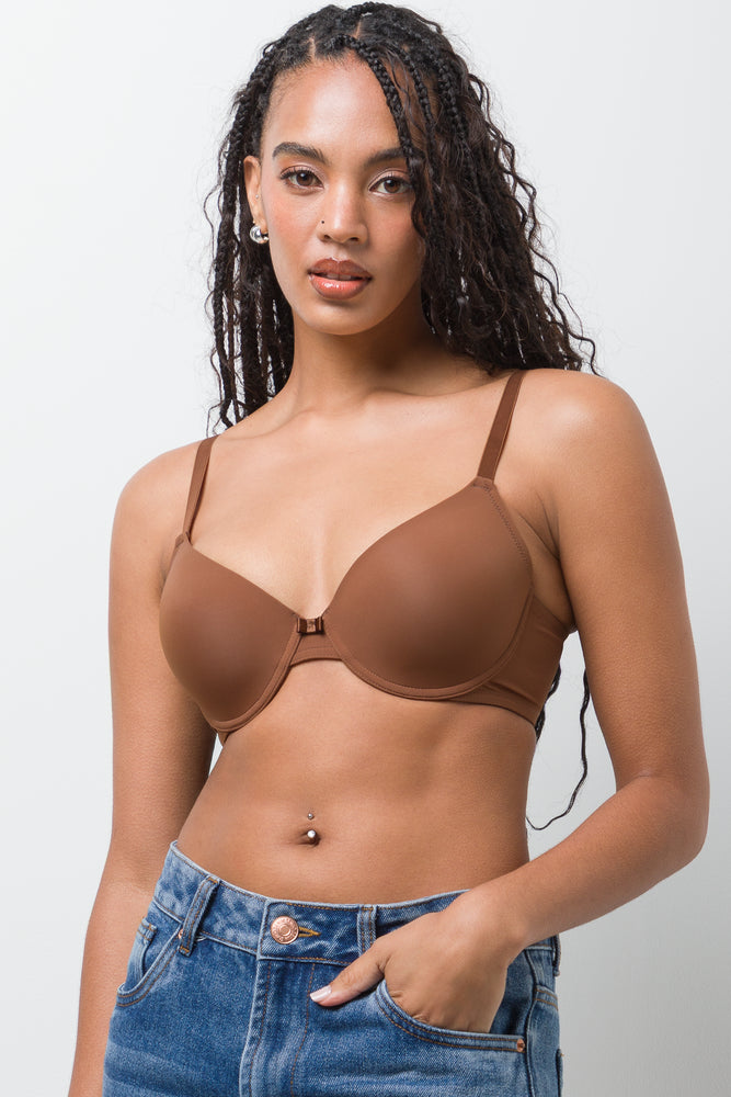 2 Pack Smooth T-Shirt Bras Natural And Brown
