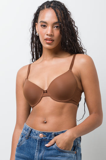 2 Pack Smooth T-Shirt Bras Natural And Brown
