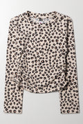 Leopard Prind Side Tie Top Natural