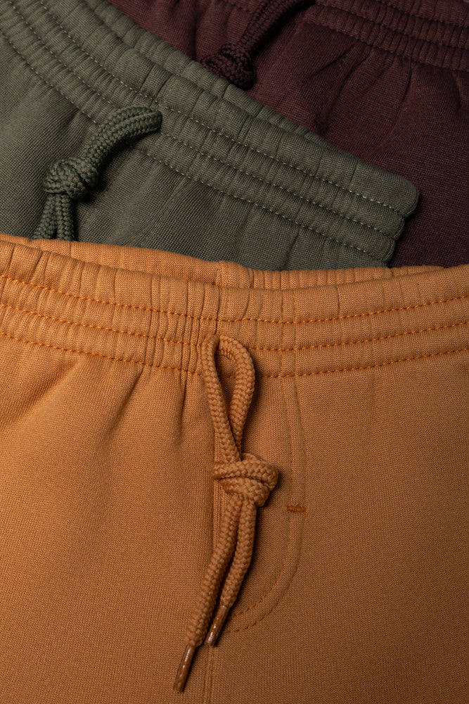 3 Pack Trackpants Brown, Green And Natural