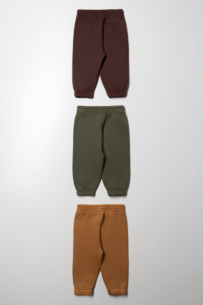 3 Pack Trackpants Brown, Green And Natural (2)