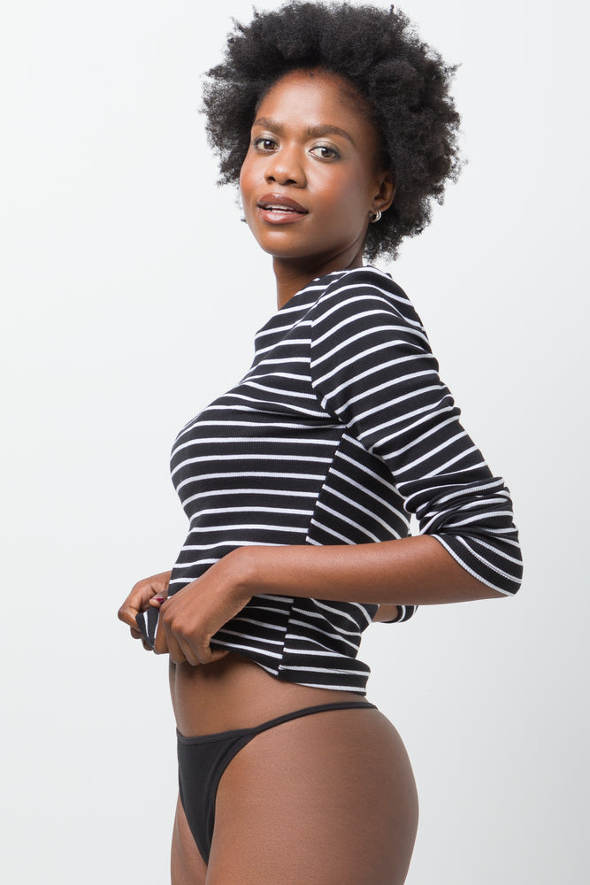 3 Pack Strappy Thongs Black, Grey And White