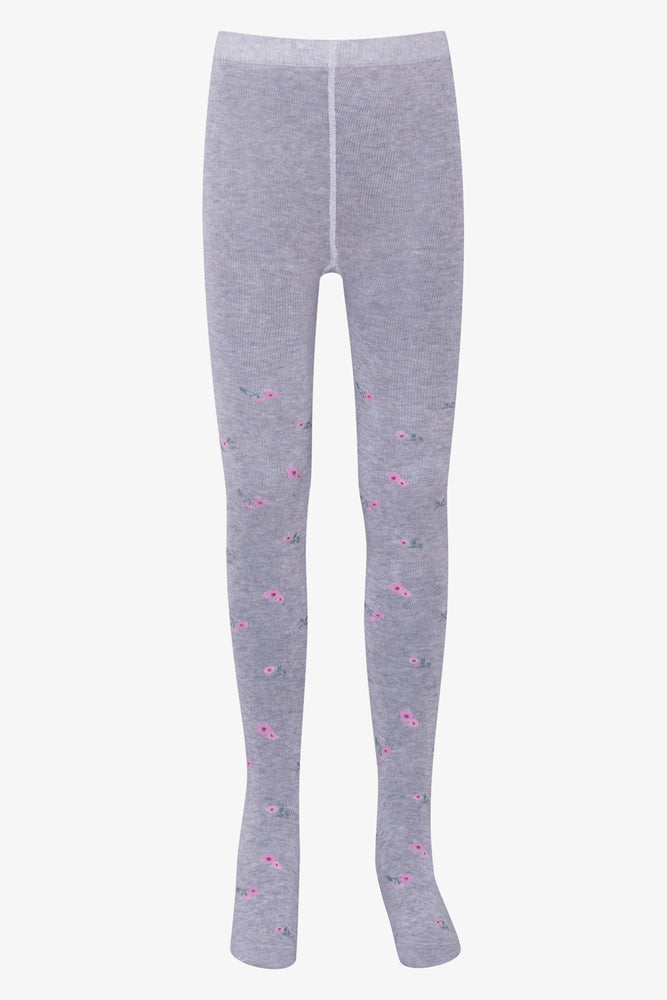 2 Pack Flower Tights Blue And Grey