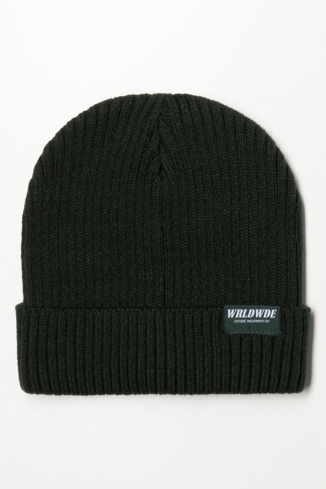 Plain Rib Beanie Dark Green