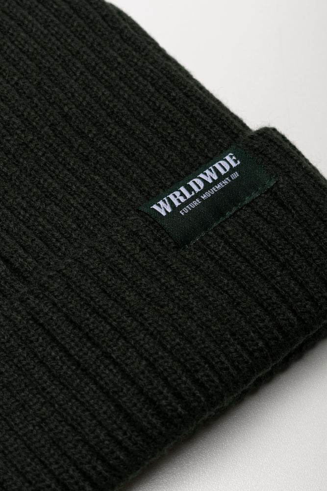 Plain Rib Beanie Dark Green