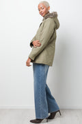 Parka Jacket With Fur Trim Green (1)