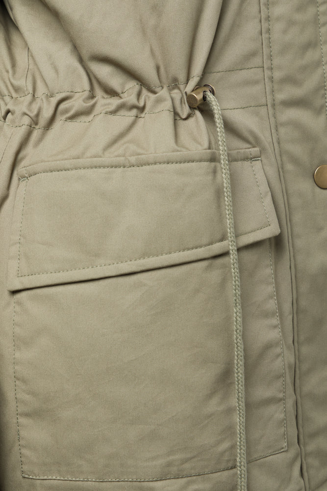 Parka Jacket With Fur Trim Green (3)