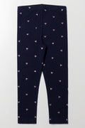 Glitter Heart Leggings Navy (2)