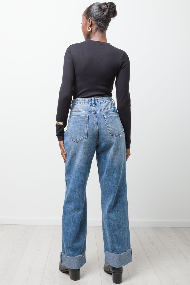 Rib Seamless Long Sleeve Bodysuit Black (2)