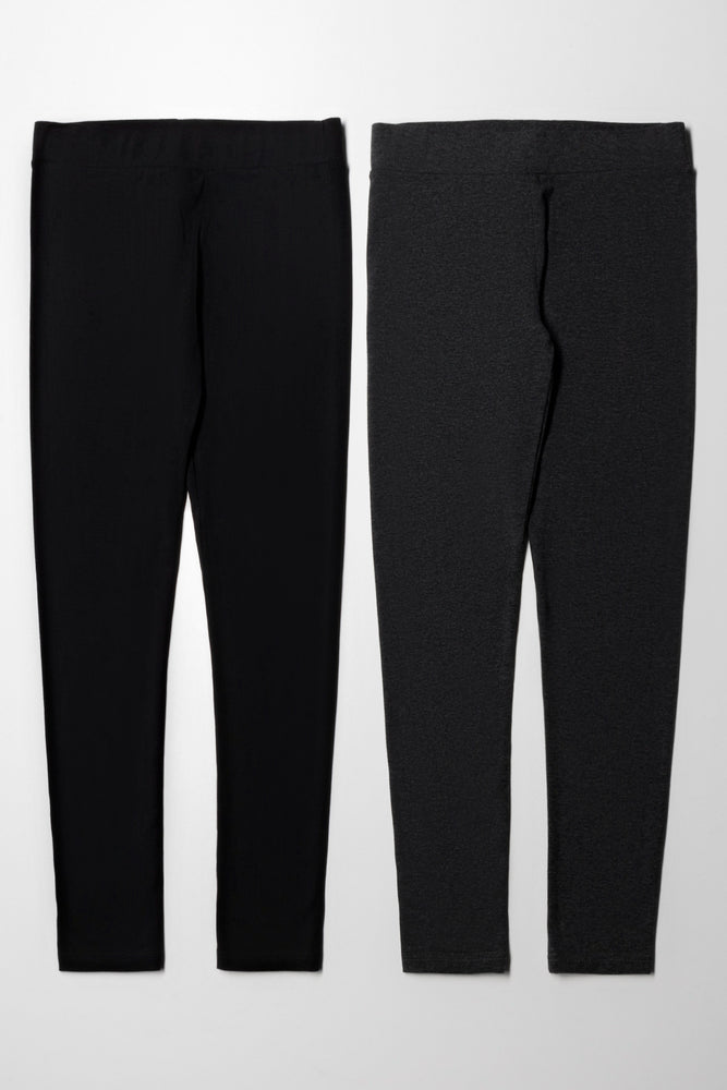 2 Pack Legging Black And Charcoal
