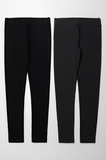 2 Pack Legging Black And Charcoal