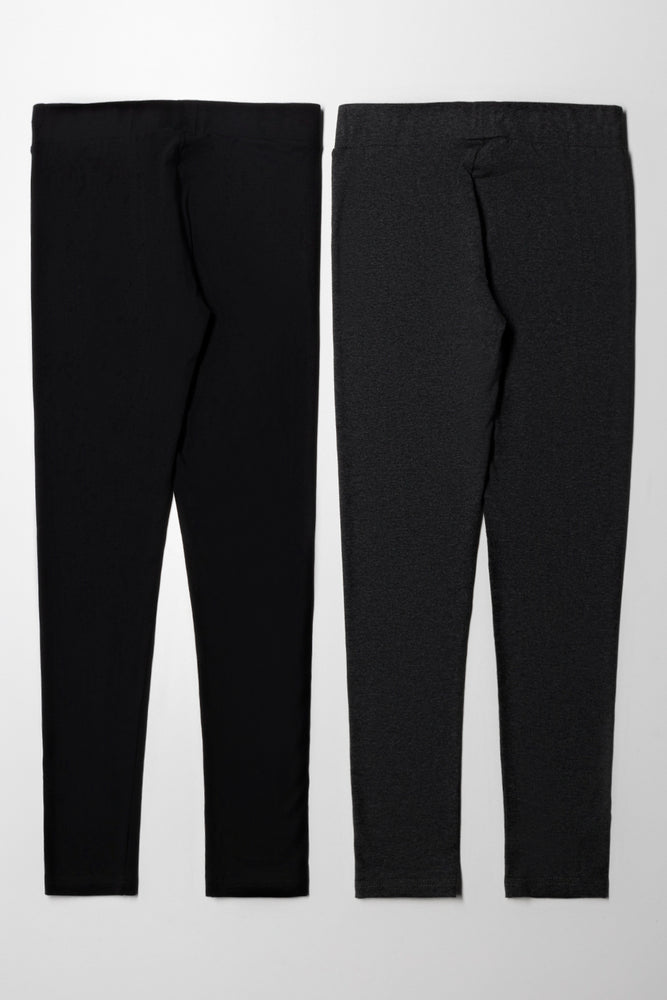 2 Pack Legging Black And Charcoal (2)