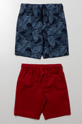 2 Pack Shorts Navy And Red
