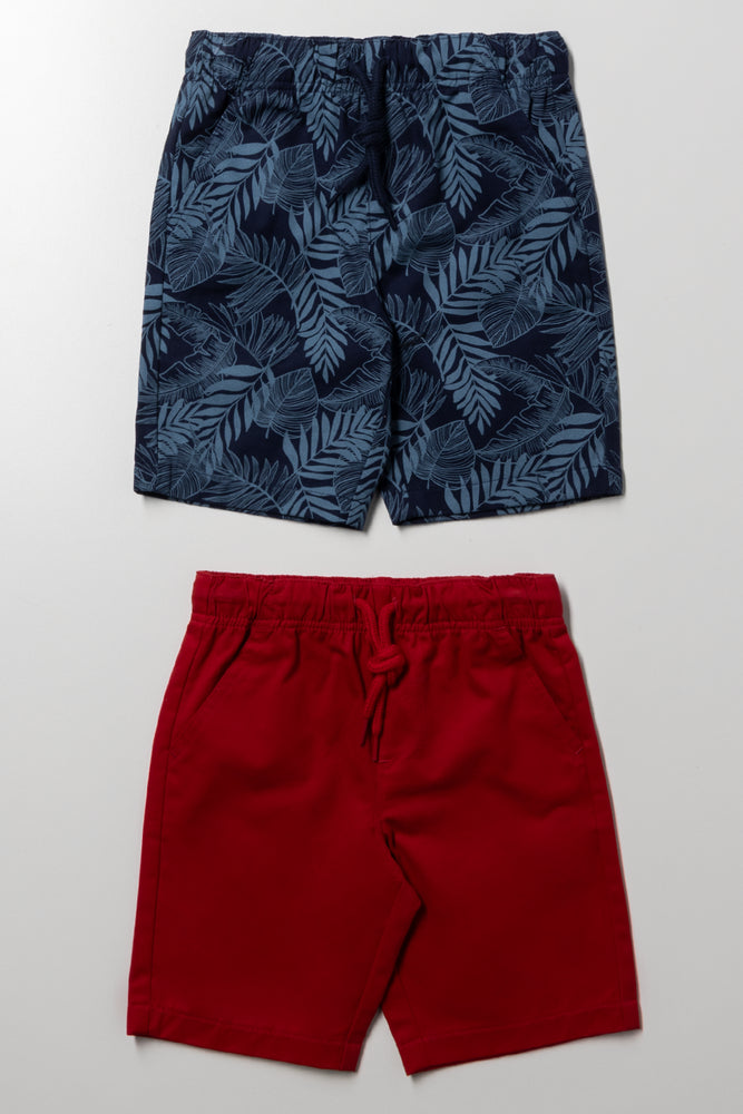 2 Pack Shorts Navy And Red
