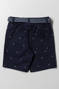 Chino Shorts With Belt Navy (2)