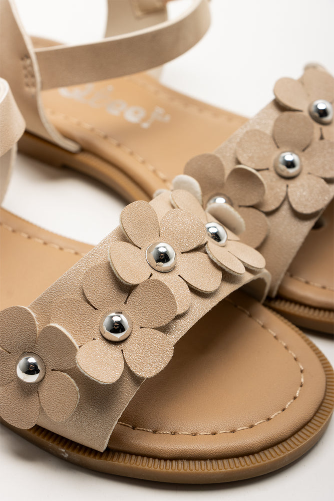 Flower Strap Sandals Natural (2)