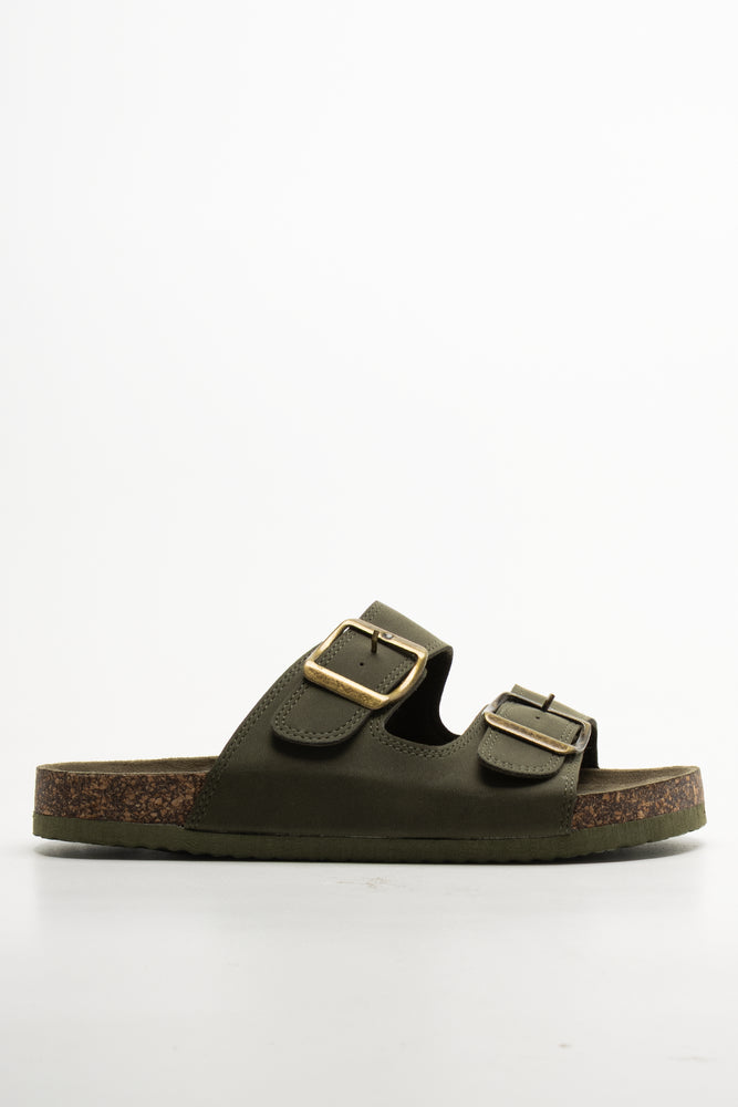 Double Band Sandals Green