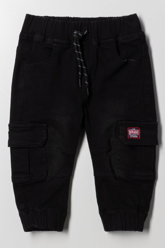 Cargo Denim Jogger Black