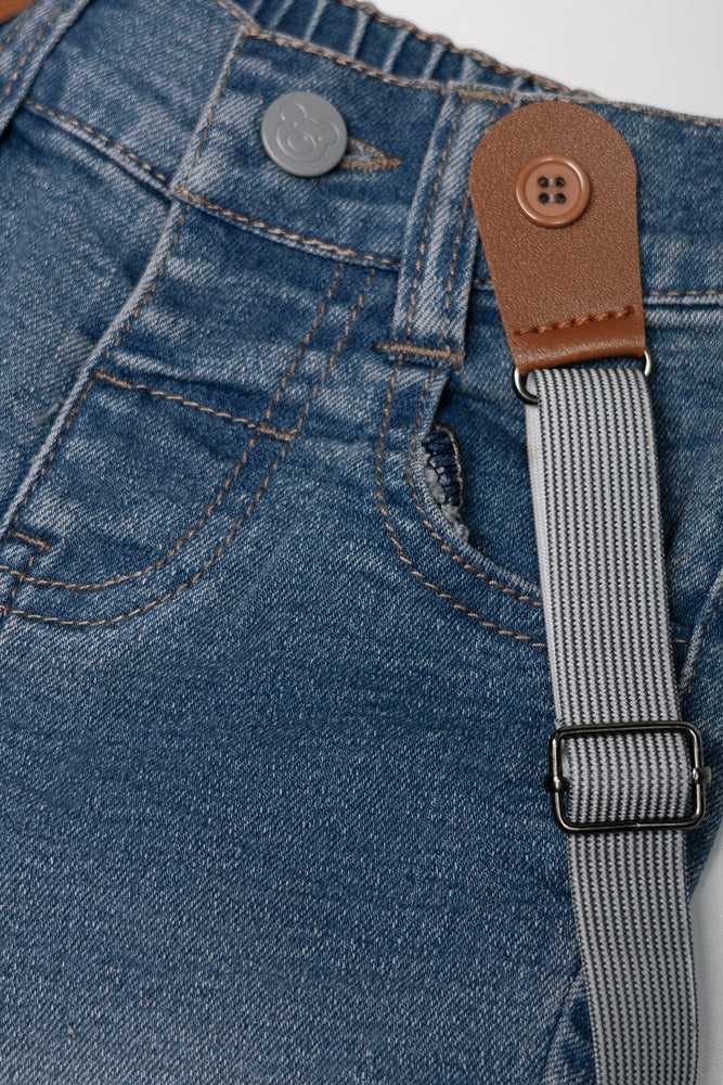 Denim with Braces Mid Blue