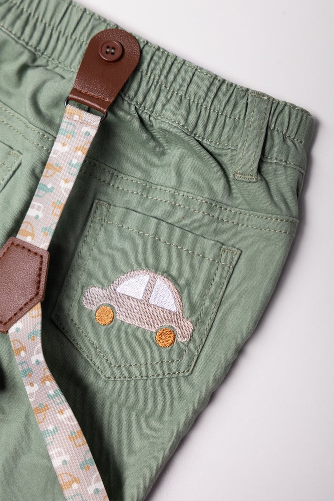 Denim Jeans With Braces Green (2)