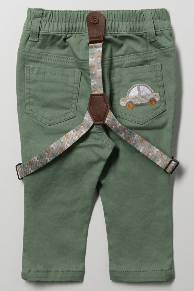 Denim Jeans With Braces Green (3)