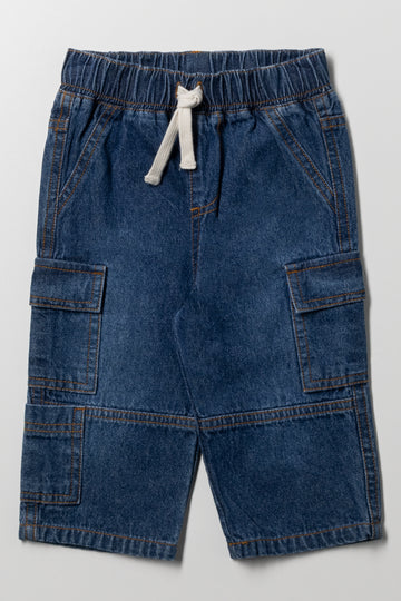Baggy Straight Leg Denim Jeans Blue