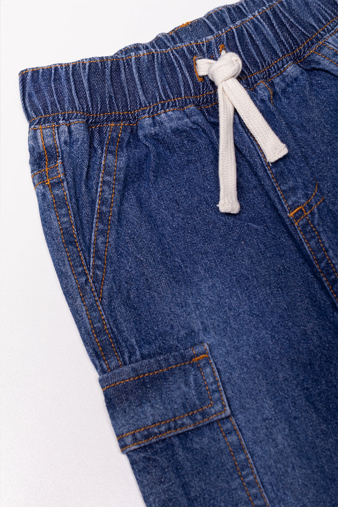 Baggy Straight Leg Denim Jeans Blue (1)