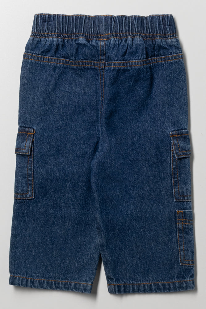 Baggy Straight Leg Denim Jeans Blue (2)