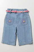 Wide Leg Denim Jeans Blue