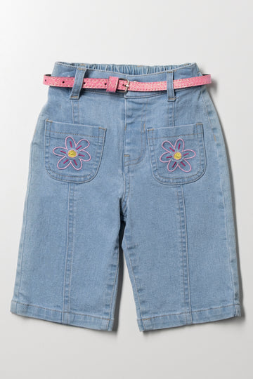 Wide Leg Denim Jeans Blue
