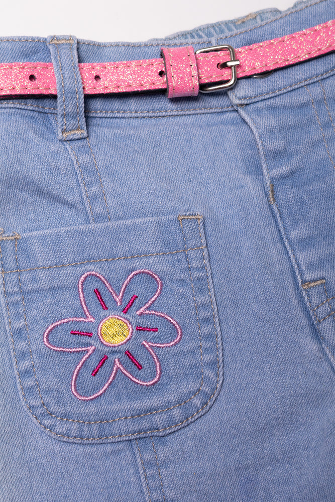 Wide Leg Denim Jeans Blue