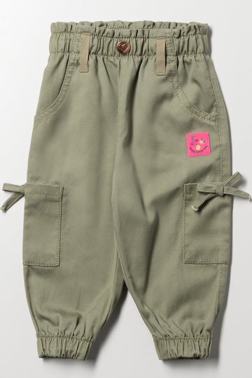 Paperbag Jogger Pants Green